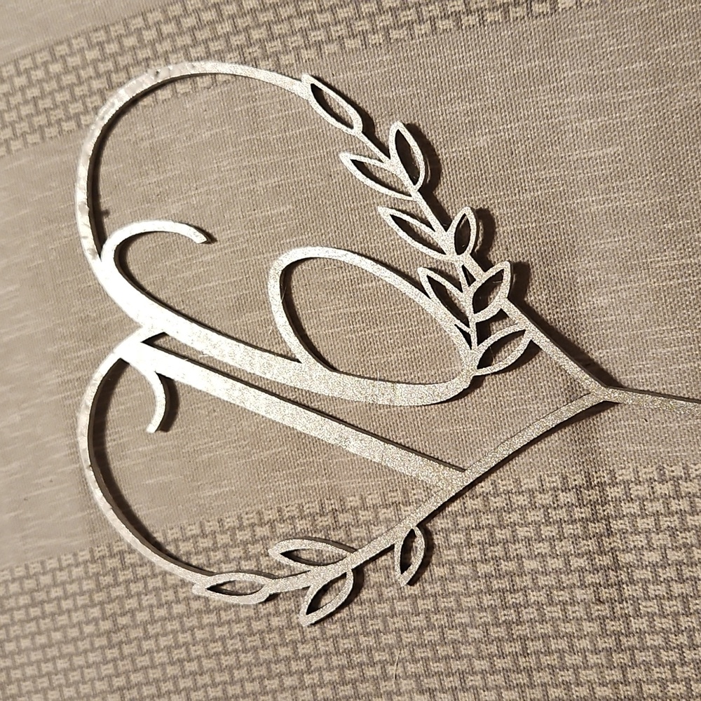 16 Cake Topper wood / in silver